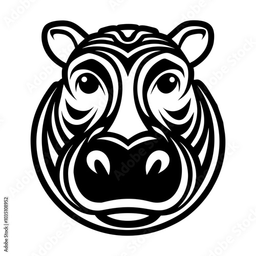 A filled style icon of horse head 
