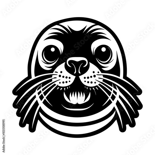 A glyph icon of seal pup 