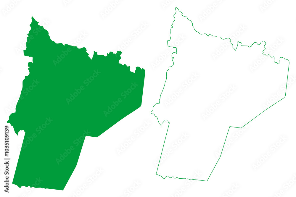 Saude municipality (Bahia state, Municipalities of Brazil, Federative Republic of Brazil) map vector illustration, scribble sketch Saude map
