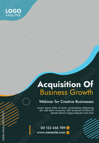 Design a template for a webinar conference poster and company flyer.