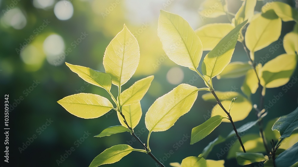 Fresh Green Leaves in Natural Light Fresh Green Leaves in Natural Light