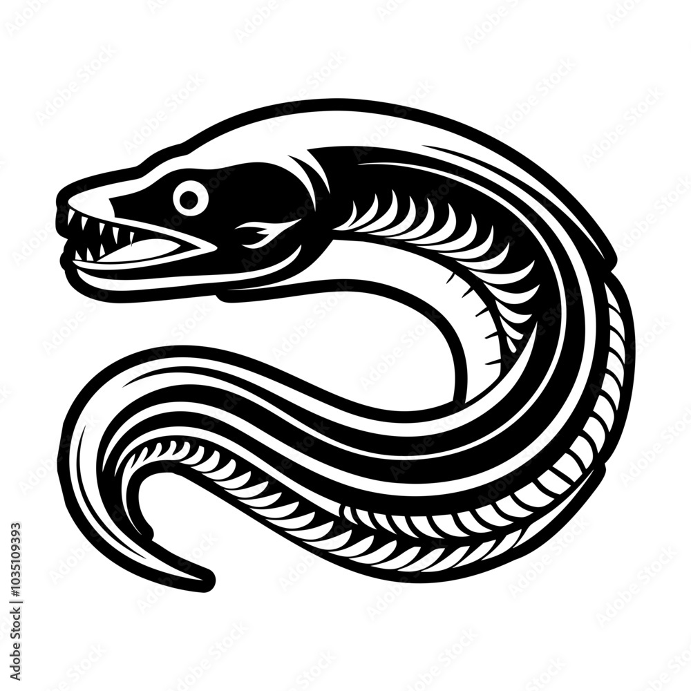 A glyph style icon of eelpout A glyph style icon of eelpout