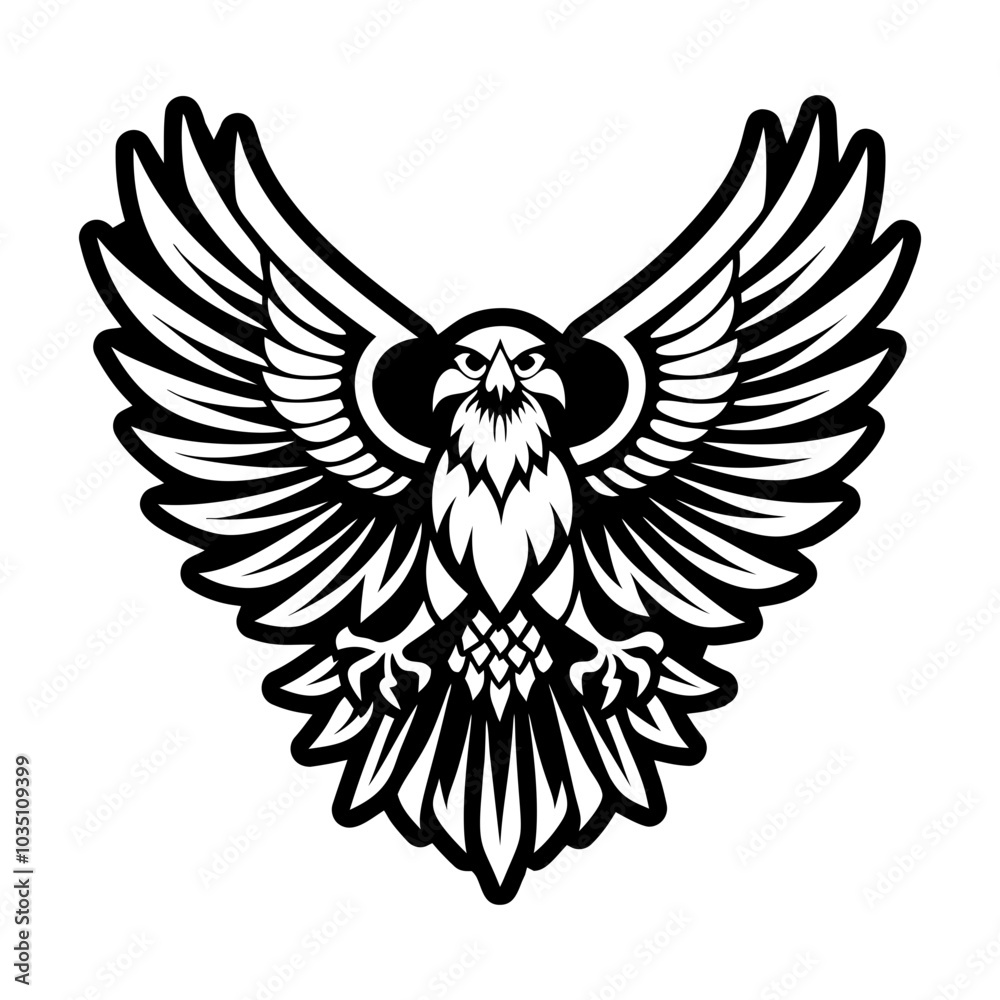 A glyph style icon of eagle flight A glyph style icon of eagle flight