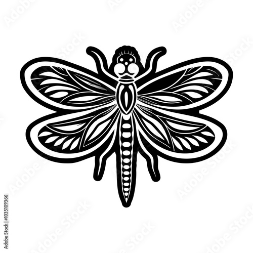 Dragonfly icon in glyph style 