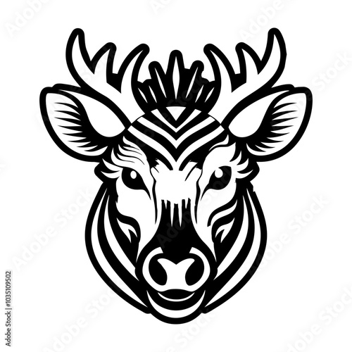 A glyph icon of buck head 