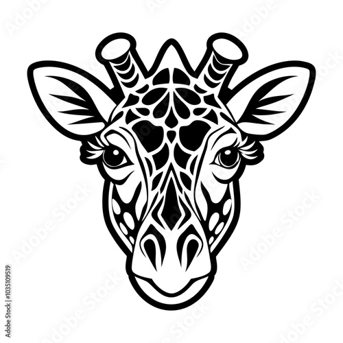 Giraffe icon in glyph style 
