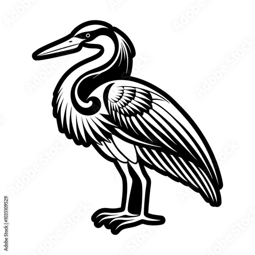 Heron icon in filled style 