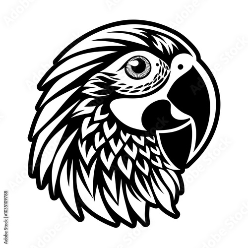 A filled style icon of hawk head 