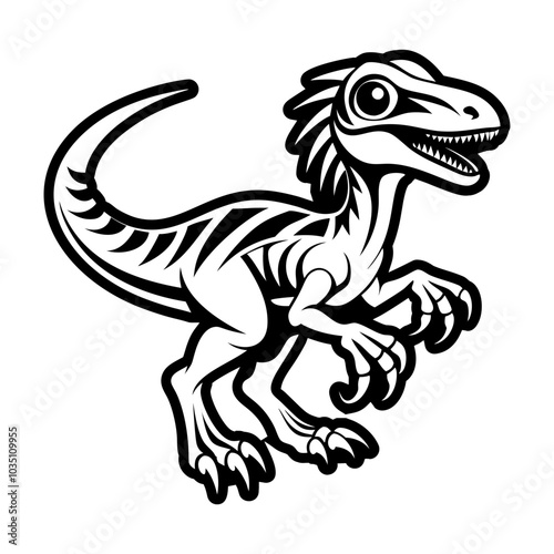 Raptor icon in glyph style 