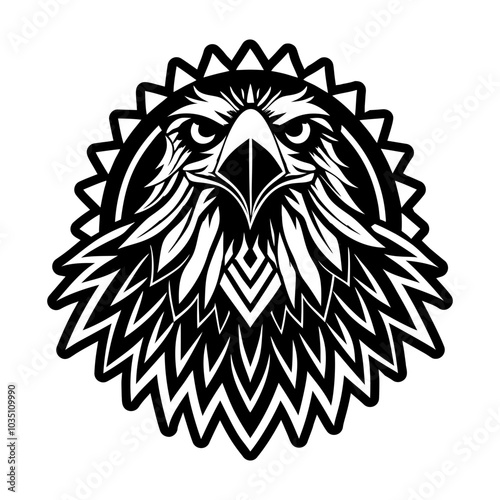 A filled style icon of hawk head 