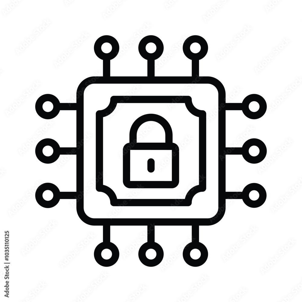 Grab this creative icon of secure processor in modern style Grab this creative icon of secure processor in modern style