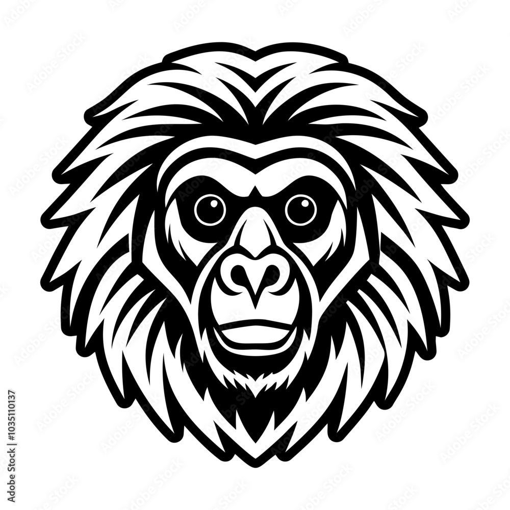 A glyph icon of a mandrill monkey A glyph icon of a mandrill monkey