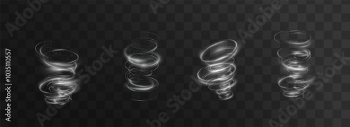 Cold winter wind texture. Holiday vector blizzard. Christmas effect of a cold blizzard. Vector tornado white, winter whirlwind white , light funnel white , swirling white lines light. Festive twirl.	
