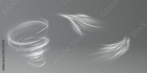 Cold winter wind texture. Holiday vector blizzard. Christmas effect of a cold blizzard. Vector tornado white, winter whirlwind white , light funnel white , swirling white lines light. Festive twirl.	
