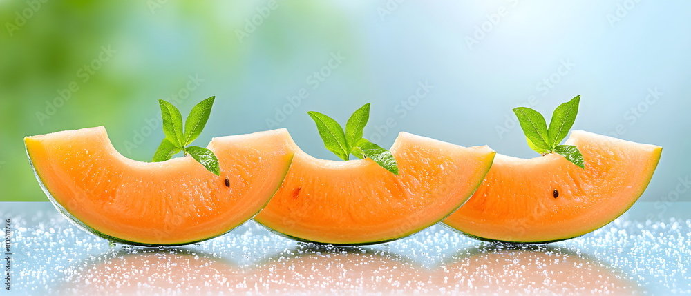 Tropical Delight: Two Slices of Ripe Papaya Tropical Delight: Two Slices of Ripe Papaya