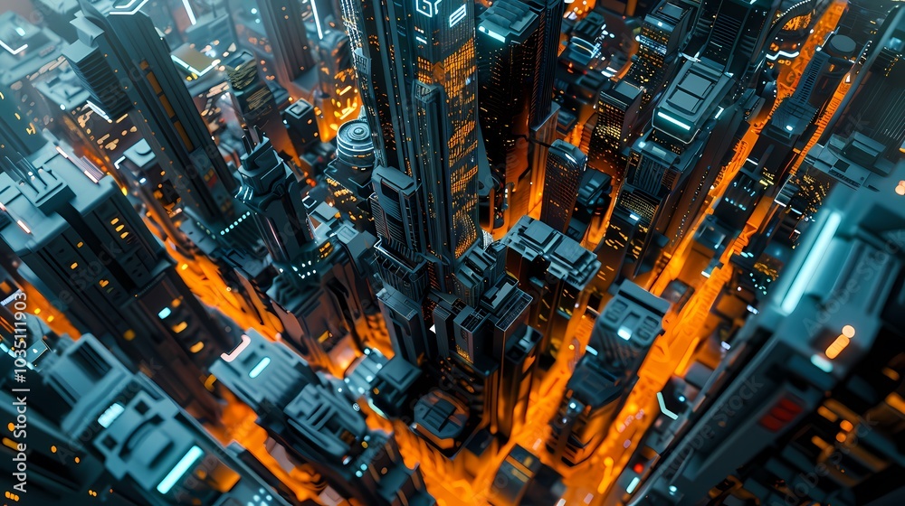 Digital technology futuristic city scene poster web page PPT background Digital technology futuristic city scene poster web page PPT background