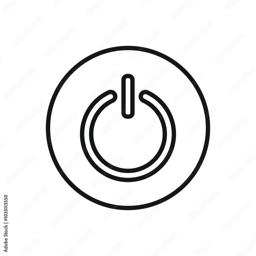Editable Icon of Turn on Button, Vector illustration isolated on white background. using for Presentation, website or mobile app Editable Icon of Turn on Button, Vector illustration isolated on white background. using for Presentation, website or mobile app