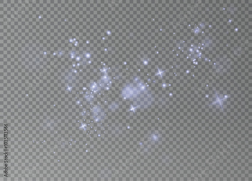 Christmas background. Powder dust light PNG. Magic shining gold dust. Fine, shiny dust bokeh particles fall off slightly. Fantastic shimmer effect. Vector illustrator.
