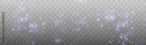 Christmas background. Powder dust light PNG. Magic shining blue dust. Fine, shiny dust bokeh particles fall off slightly. Fantastic shimmer effect. Vector illustrator.