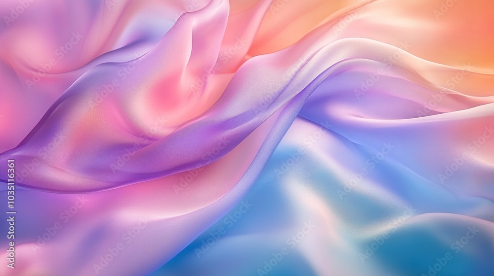 Obraz premium Soft Pastel Fabric Waves in Gentle Motion