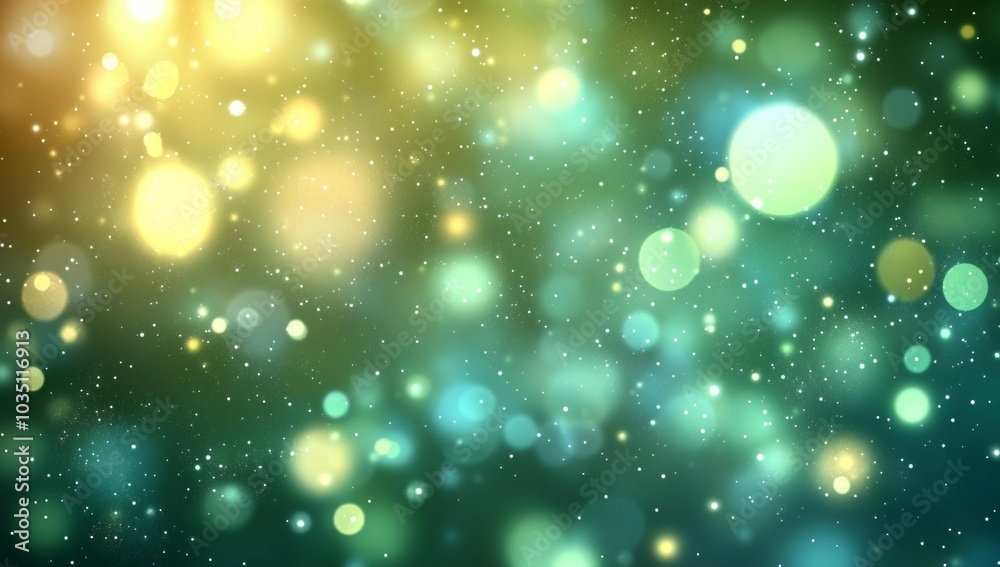 A green and yellow background with many small circles A green and yellow background with many small circles