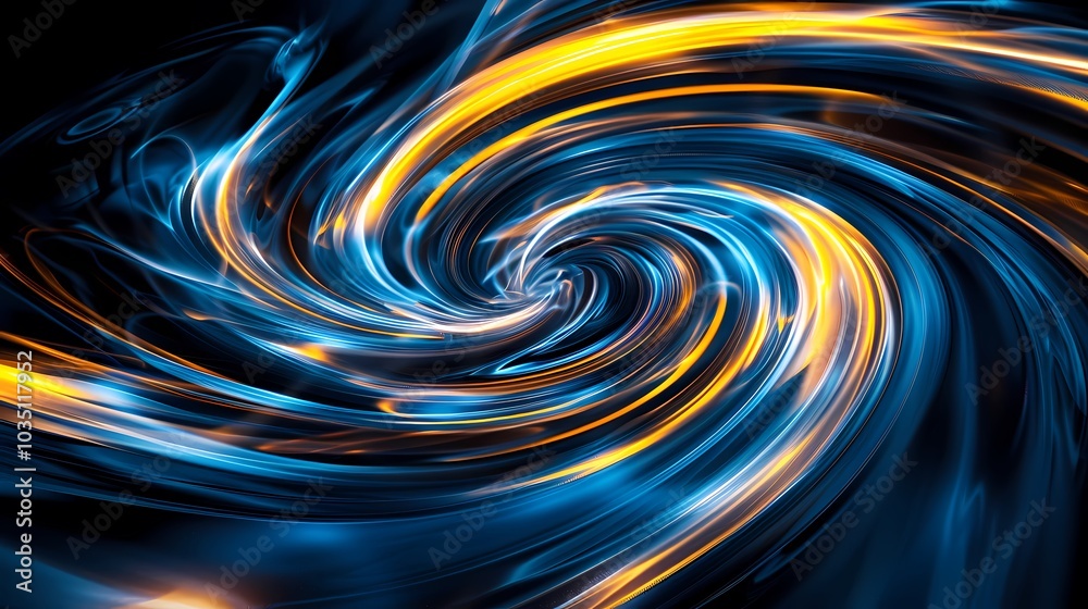 Fototapeta premium Digital Technology Blue Yellow Vortex Poster Web PPT Background
