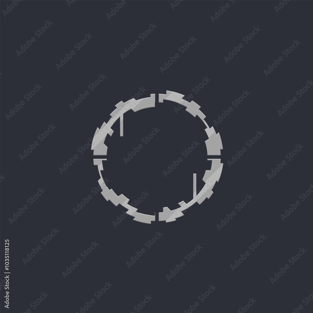 Ski Fi Hud Futuristic Circle Silver Frame Logo Military Game UI Element Isolated Vector Design Ski Fi Hud Futuristic Circle Silver Frame Logo Military Game UI Element Isolated Vector Design