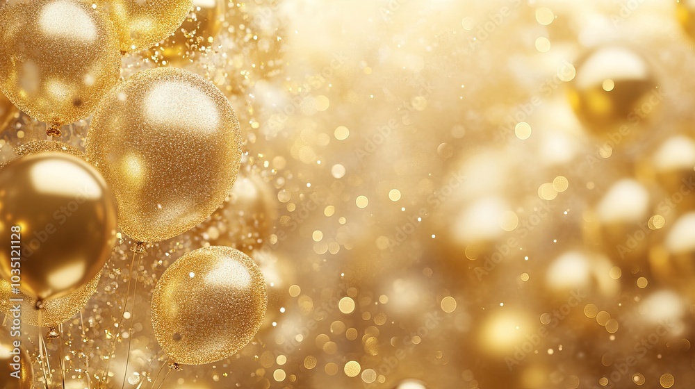Fototapeta premium Festive golden theme for Black Friday online shopping celebrations. AI generated image