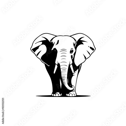 elephant icon illustration, elephant silhouettes. elephant logo vector icon illustration.