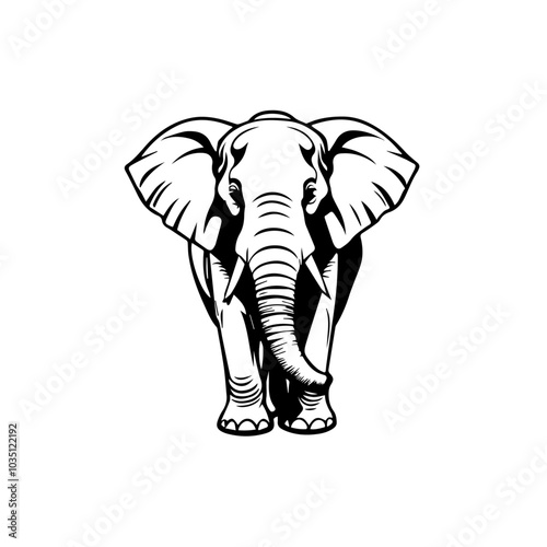 elephant icon illustration, elephant silhouettes. elephant logo vector icon illustration. photo