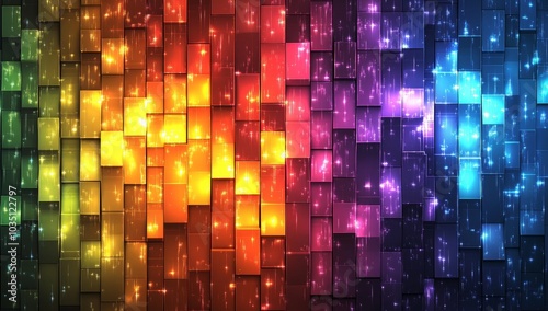 A colorful, abstract background with many small squares of different colors