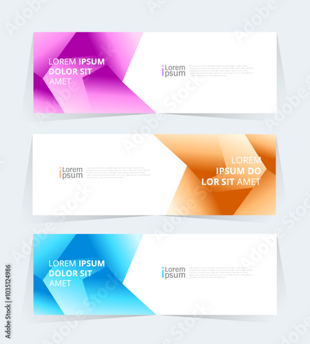 Geometric banner design with Vector presentation template. 