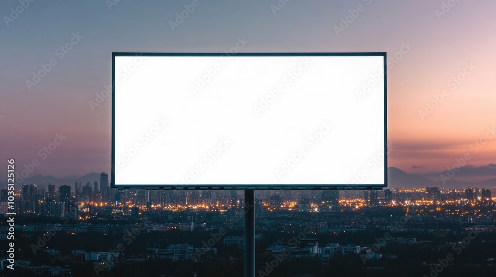 Empty billboard at dusk Empty billboard at dusk