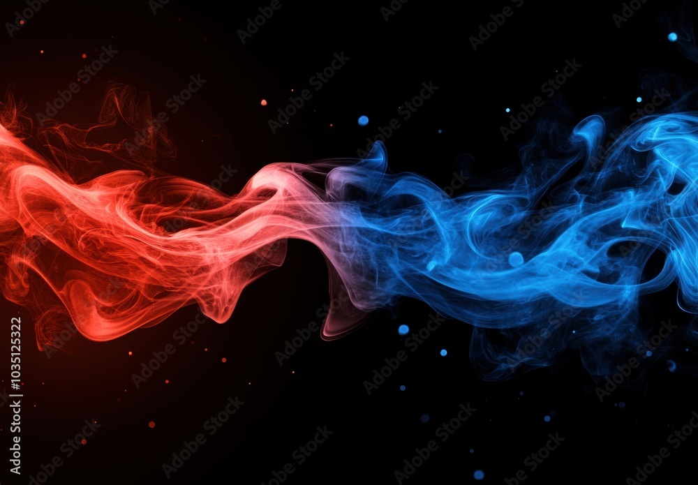 Red Blue Smoke Abstract. Red Blue Smoke Abstract.