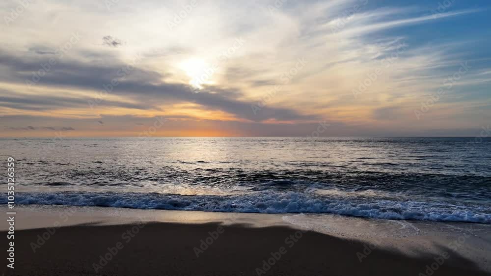 海の波 砂浜 夕日 海岸 イメージ 海の波 砂浜 夕日 海岸 イメージ