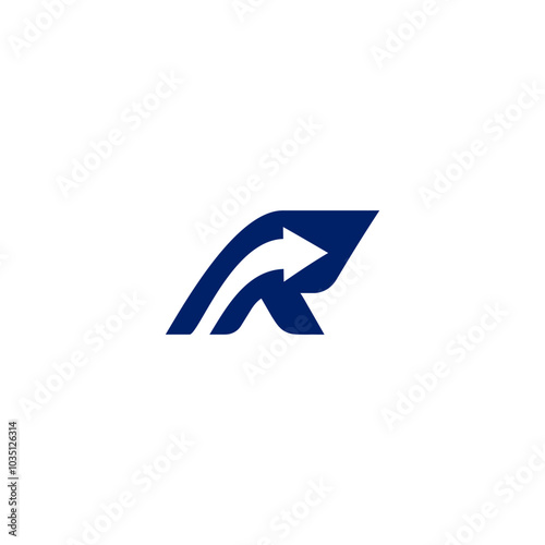 Free Download Letter R Arrow Logo dynamic shape simple vector Design icon - GFXLoad