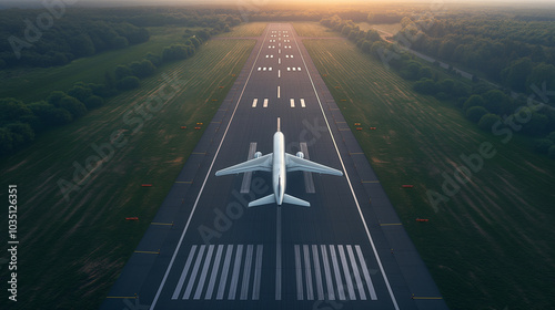 Aircraft on the runway