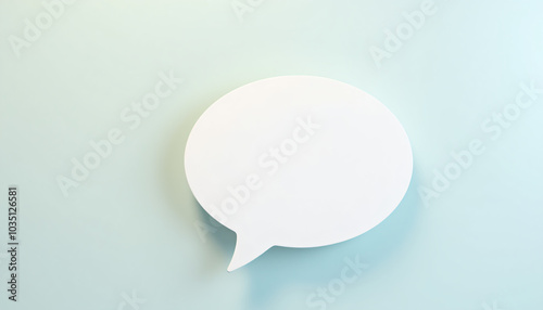  White Speech Bubble on a Clean Minimalist Surface