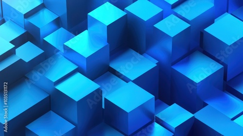 Abstract Blue Cubes Background