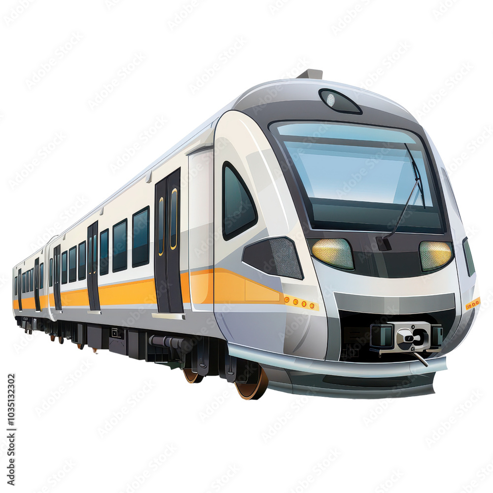 A commuter rail train clipart, urban element, practical design. Illustration, on transparent background cutout A commuter rail train clipart, urban element, practical design. Illustration, on transparent background cutout