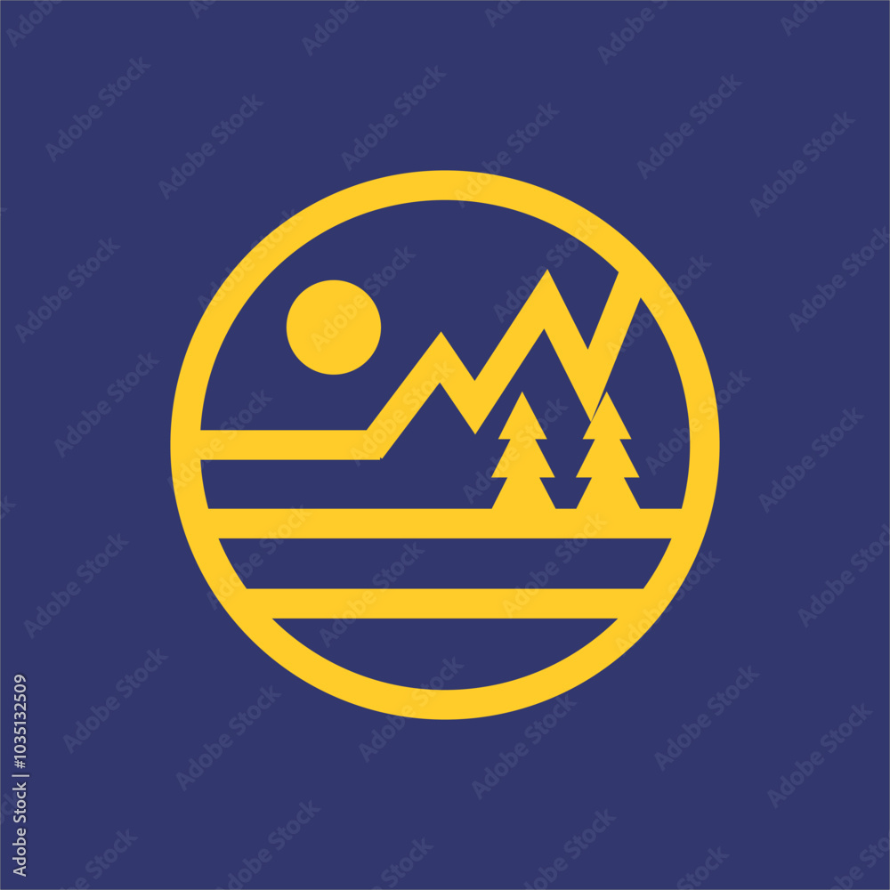 mountain and sun vector drawing design, suitable use for symbol, icon and logo mountain and sun vector drawing design, suitable use for symbol, icon and logo