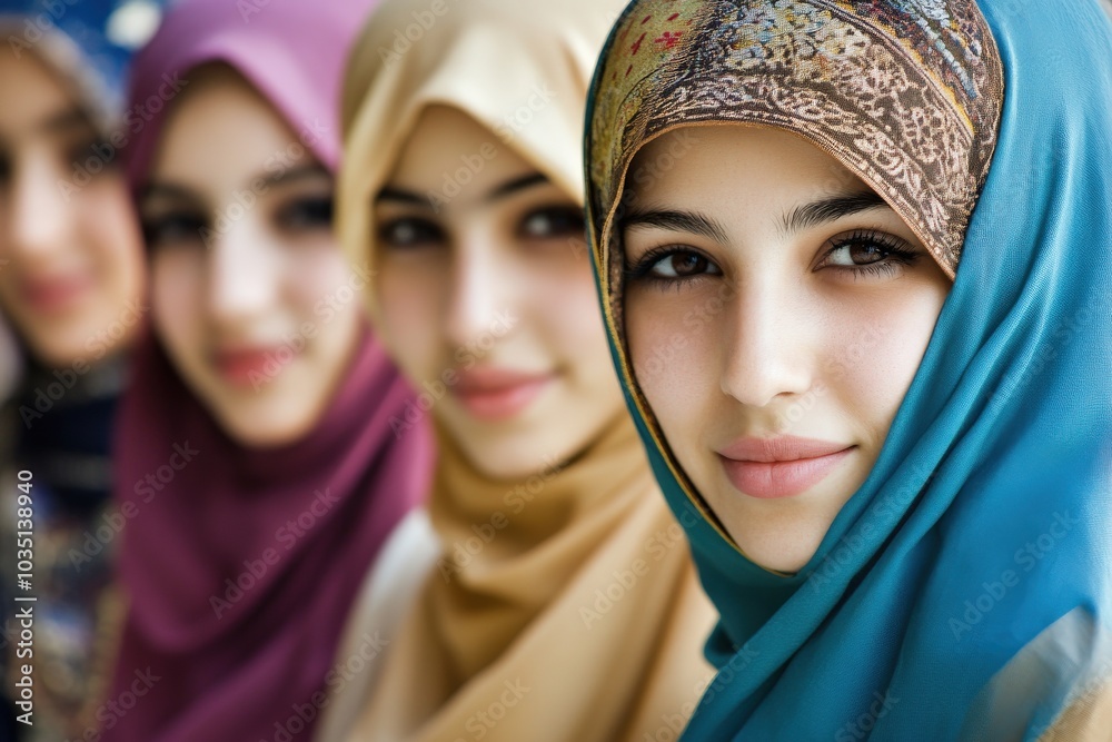 Muslim Students - Cheerful Group of Friends Wearing Headscarves Muslim Students - Cheerful Group of Friends Wearing Headscarves