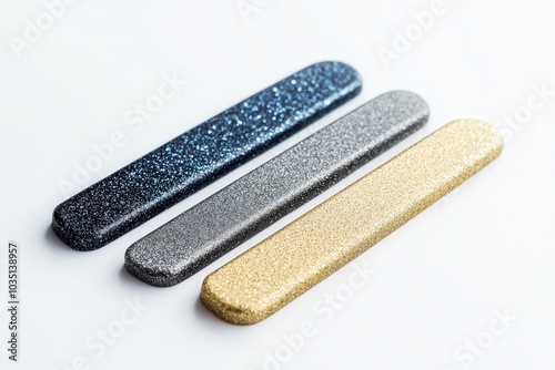 Nail File. Manicure Tool for Nail Care, Different Abrasive Files Isolated on White Background