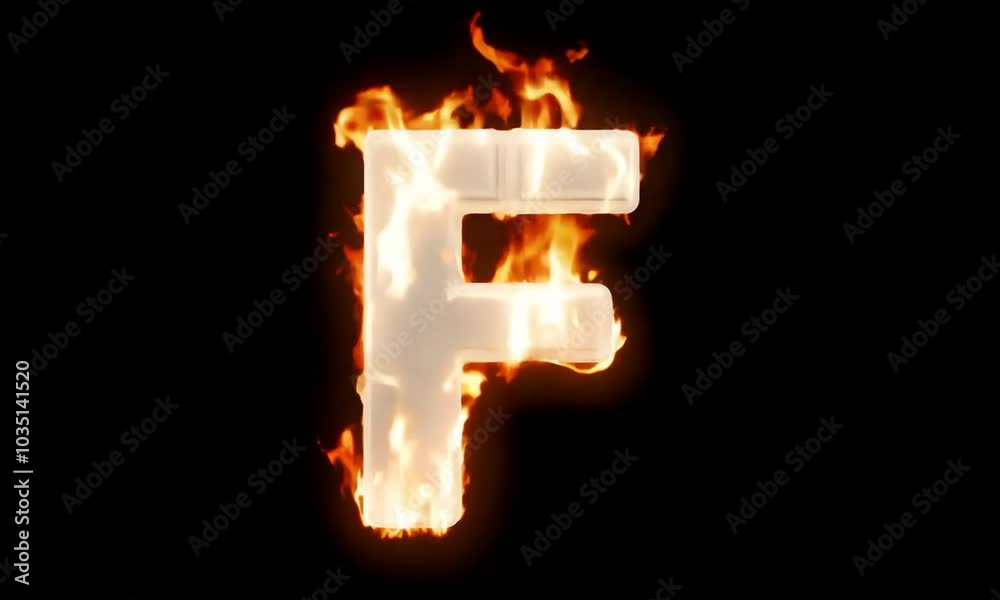 Flaming Letter F