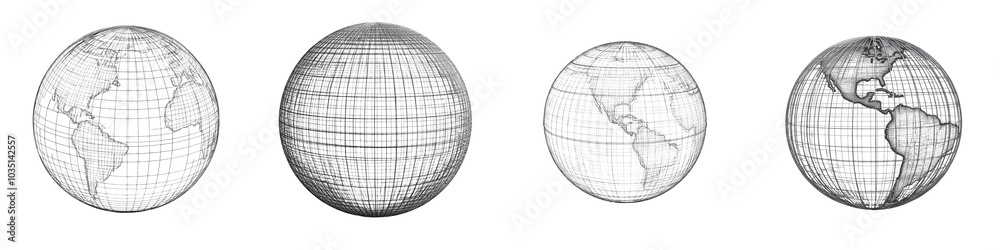Wireframe Globe Mesh Visualizing the Digital Representation of Planet Earth with Continents Oceans and Geographic Grid Patterns for Science Education and Business Applications Wireframe Globe Mesh Visualizing the Digital Representation of Planet Earth with Continents Oceans and Geographic Grid Patterns for Science Education and Business Applications