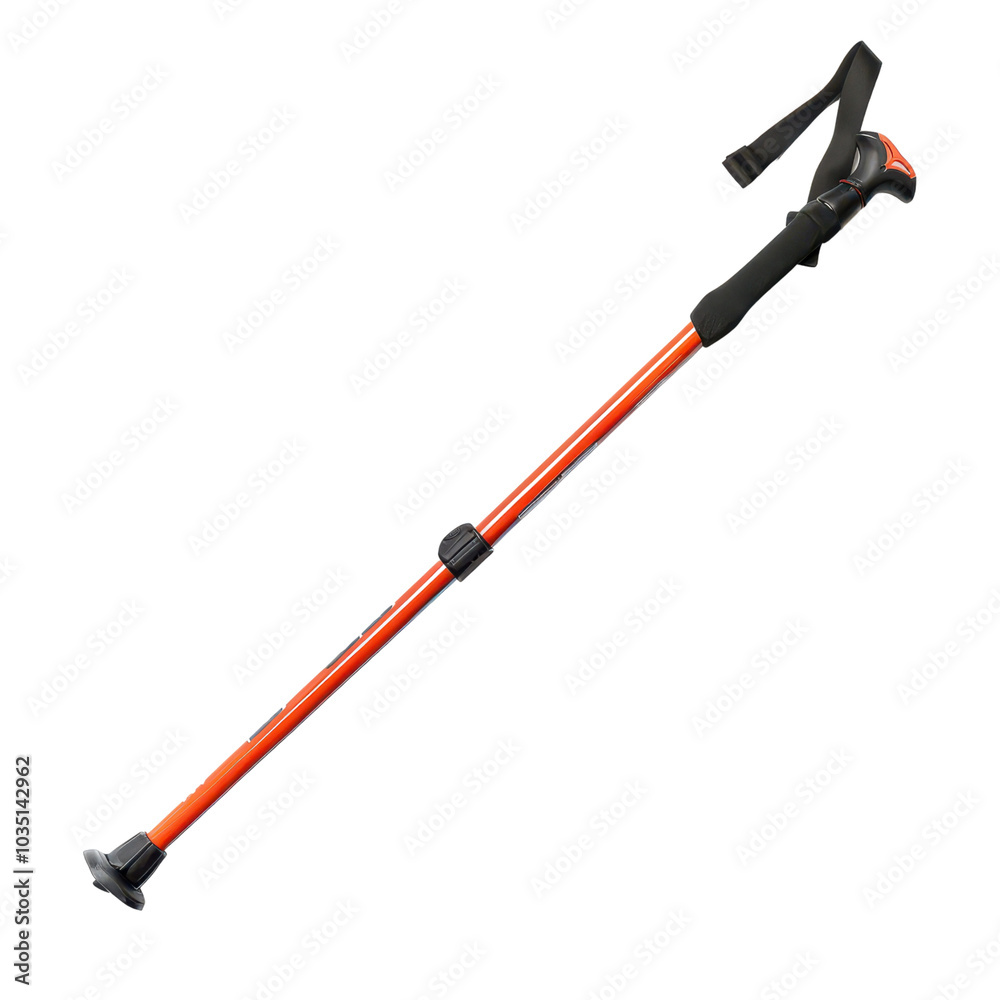 A trekking pole, hiking equipment, sharp image. Illustration, png isolated on an empty background A trekking pole, hiking equipment, sharp image. Illustration, png isolated on an empty background