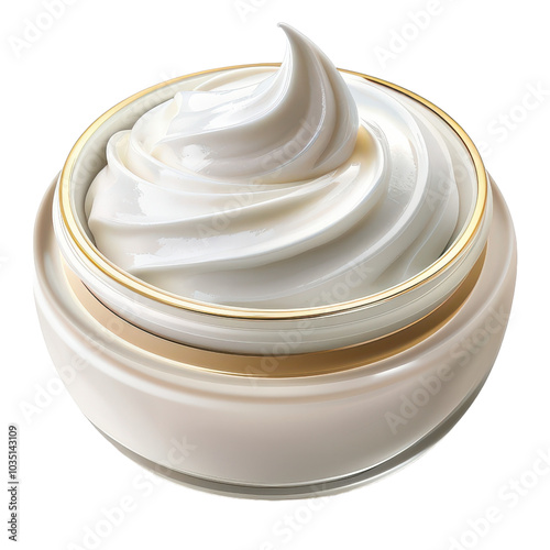 Night cream jar, cosmetics product, rich formula. Illustration, on transparent PNG file photo