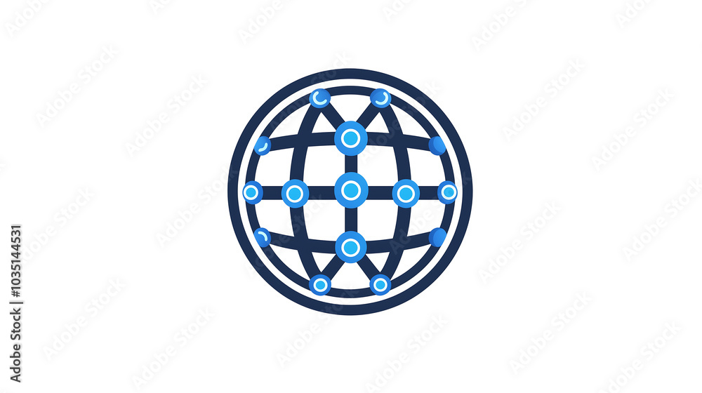 Global Network Connections Blue and White Global Network Connections Blue and White