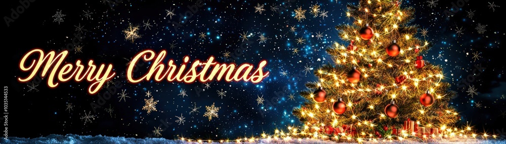 Merry Christmas Tree with Twinkling Lights Merry Christmas Tree with Twinkling Lights