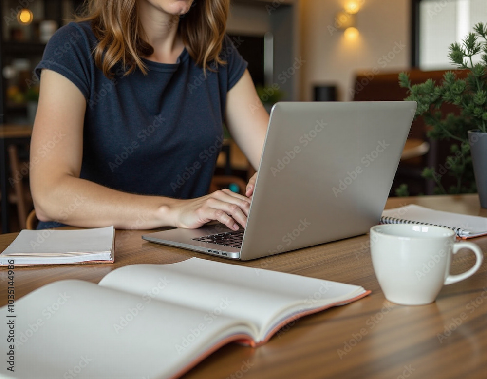 Woman Working Laptop. Woman Working Laptop.